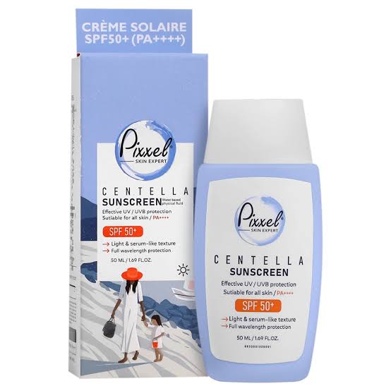 کرم ضد آفتاب بی رنگ پیکسل مدل Centella مناسب انواع پوست حجم 50 میلی لیتر